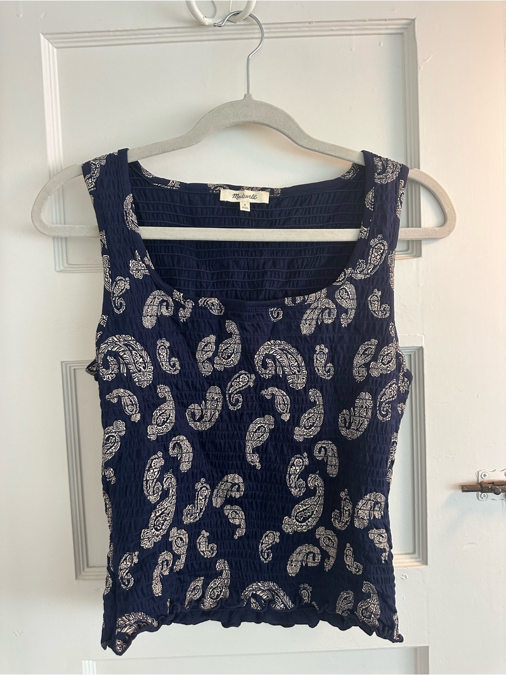 Madewell x Shopbop Smocked Squareneck Tank